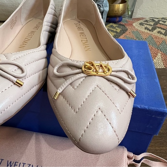 STUART WEITZMAN Hillia In Latte Light Beige Nappa Quilted Leather US10 AA - Picture 6 of 17